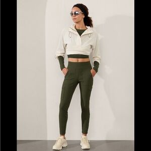 Athleta Headlands Hybrid Cargo II Tight Leggings Olive Green